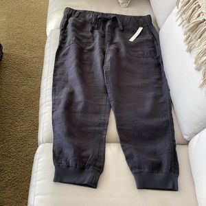 Caslon 100% Linen Joggers in Grey, Size XL
